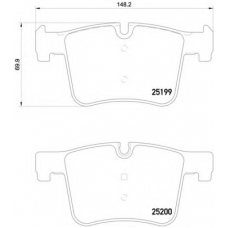 P 06 075 BREMBO Комплект тормозных колодок, дисковый тормоз