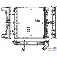 8MK 376 714-291 HELLA Радиатор, охлаждение двигателя