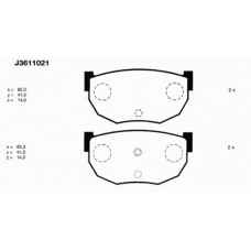 J3611021 NIPPARTS Комплект тормозных колодок, дисковый тормоз
