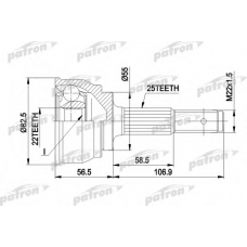PCV1163 PATRON Шарнирный комплект, приводной вал