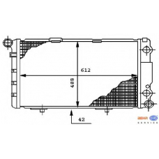 8MK 376 712-261 HELLA Радиатор, охлаждение двигателя