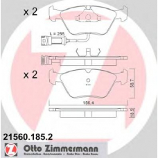 21560.185.2 ZIMMERMANN Комплект тормозных колодок, дисковый тормоз