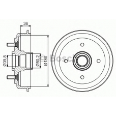 0 986 477 238 BOSCH Тормозной барабан