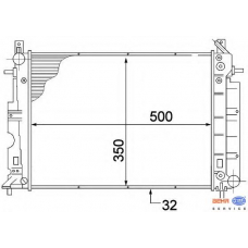 8MK 376 772-381 HELLA Радиатор, охлаждение двигателя