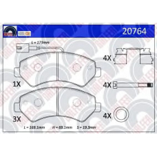 20764 GALFER Комплект тормозных колодок, дисковый тормоз