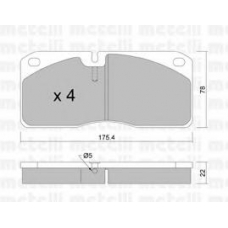 22-0269-0 METELLI Комплект тормозных колодок, дисковый тормоз