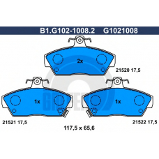 B1.G102-1008.2 GALFER Комплект тормозных колодок, дисковый тормоз