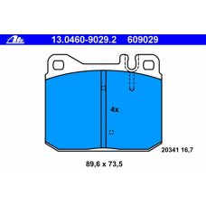 13.0460-9029.2 ATE Комплект тормозных колодок, дисковый тормоз