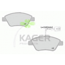 35-0542 KAGER Комплект тормозных колодок, дисковый тормоз