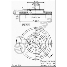 09.5854.10 BREMBO Тормозной диск