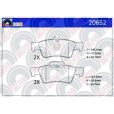 20652 GALFER Комплект тормозных колодок, дисковый тормоз