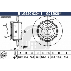 B1.G220-0204.1 GALFER Тормозной диск