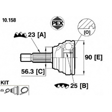 10.158 PEX Шарнир, приводной вал