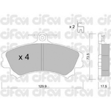 822-216-1 CIFAM Комплект тормозных колодок, дисковый тормоз