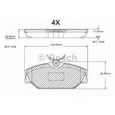 F 03A 150 015 BOSCH Комплект тормозных колодок, дисковый тормоз