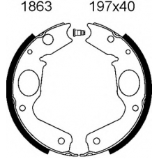 01863 BSF Комплект тормозных колодок, стояночная тормозная с