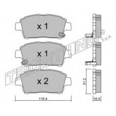 438.0 TRUSTING Комплект тормозных колодок, дисковый тормоз