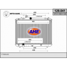 129.041 AHE Радиатор, охлаждение двигателя