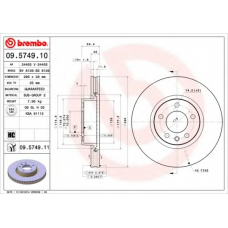 09.5749.11 BREMBO Тормозной диск