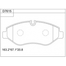 KD7615 ASIMCO Комплект тормозных колодок, дисковый тормоз