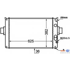 8MK 376 724-501 HELLA Радиатор, охлаждение двигателя