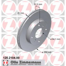 120.2104.00 ZIMMERMANN Тормозной диск