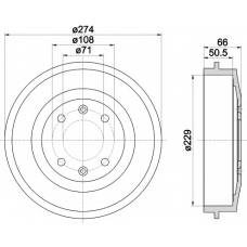 8DT 355 301-231 HELLA PAGID Тормозной барабан