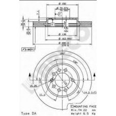 BS 8325 BRECO Тормозной диск