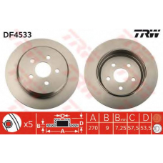 DF4533 TRW Тормозной диск