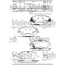 601324 VALEO Комплект тормозных колодок, дисковый тормоз