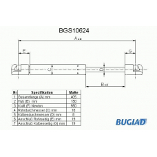 BGS10624 BUGIAD Газовая пружина, крышка багажник