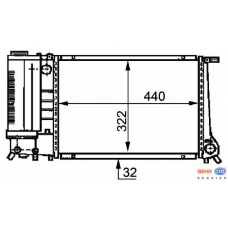 8MK 376 717-461 HELLA Радиатор, охлаждение двигателя