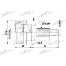 PCV1138 PATRON Шарнирный комплект, приводной вал