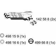 274166 ERNST Средний глушитель выхлопных газов