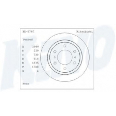 BR-5760 KAVO PARTS Тормозной диск