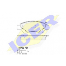 181702-701 ICER Комплект тормозных колодок, дисковый тормоз