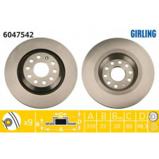 6047542 GIRLING Тормозной диск