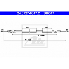 24.3727-0347.2 ATE Трос, стояночная тормозная система