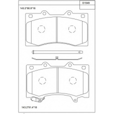 KD1549 ASIMCO Комплект тормозных колодок, дисковый тормоз