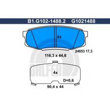 B1.G102-1488.2 GALFER Комплект тормозных колодок, дисковый тормоз