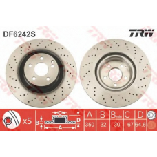 DF6242S TRW Тормозной диск
