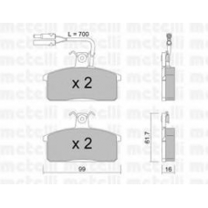 22-0026-1 METELLI Комплект тормозных колодок, дисковый тормоз