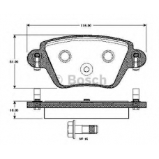 0 986 TB2 383 BOSCH Комплект тормозных колодок, дисковый тормоз