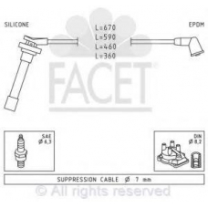 4.9685 FACET Ккомплект проводов зажигания