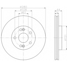 8DD 355 108-631 HELLA Тормозной диск