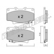 156.0 TRUSTING Комплект тормозных колодок, дисковый тормоз