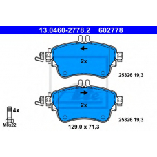 13.0460-2778.2 ATE Комплект тормозных колодок, дисковый тормоз