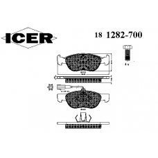 181282-700 ICER Комплект тормозных колодок, дисковый тормоз