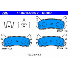 13.0460-5865.2 ATE Комплект тормозных колодок, дисковый тормоз