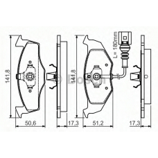 0 986 495 021 BOSCH Комплект тормозных колодок, дисковый тормоз